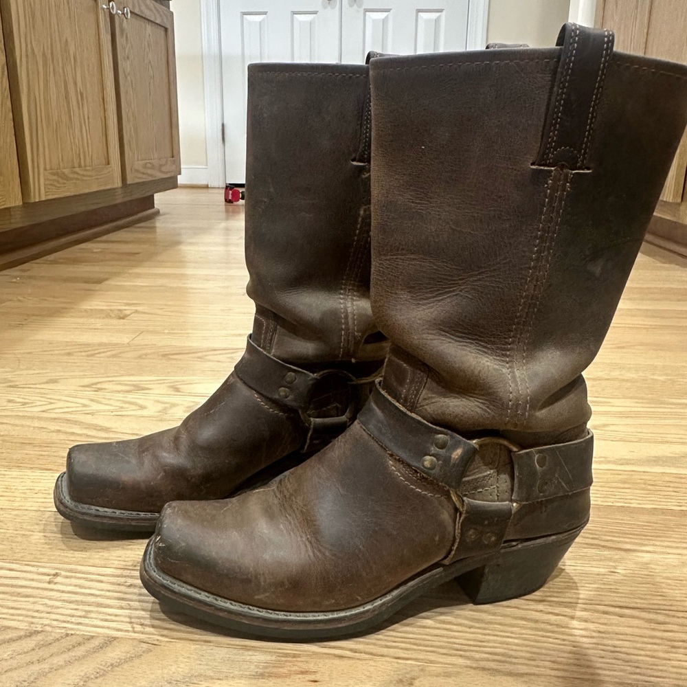 Frye Classic 12r Harness Boots Brown Tan Leather Cowboy Western